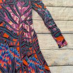 Mara Hoffman  Herbarium Swing Dress Persimmon Abstract Print Long Sleeve Medium Photo 2
