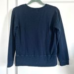 Monrow Navy Super Soft Pullover Sweatshirt Long Sleeve Casual Blue Top XS Photo 7