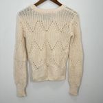 Abercrombie & Fitch Cream Open Knit Sweater Crochet Lace Detail Size XS Delicate Photo 7