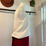 Ann Taylor White Cotton Crochet Knit Loose Bubble Trim Sleeveless Tank Vest Size Medium Photo 3