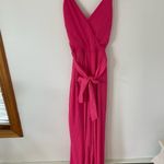 BEYOND WORDS Open Back Pleated Jumpsuit With Belt NWT Size XS Pink Photo 1