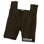 Vince black high rise stretch pants ankle zip 6 Photo 1