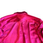 Good American  Bright Pink Satin Button-Down Shirt Top Blouse Size Medium Women's Photo 7