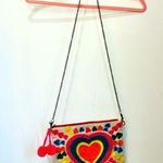 Katy did heart crossbody pouch colorful pom Pom colorful purse Photo 0