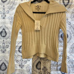 Hippie Rose  Cream Pullover Crop Sweater Size‎ Large Photo 0