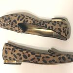 Anne Klein Suede Leopard Gold Trim Flats Photo 0