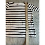 Old Navy  Women’s S Top T Shirt Striped Boat Neck Tie 3/4 Sleeve Nautical Black Photo 3