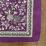 Yves Saint Laurent Floral Paisley Printed Cotton Bandana Scarf Purple 18" Square Photo 3