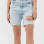 American Eagle  Boyfriend 90s Baggy Mid Thigh Denim Shorts / Indigo Blue, Size 6 Photo 6