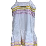 Lisa Marie Fernandez Ric Rac Dress White/Yellow/Pink with Pockets Women’s Small Photo 1