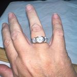 Rose Gold Tone Side Profile CZ Engagement/Cocktail Ring Pink Photo 0