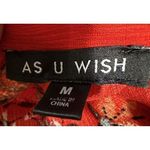 As You Wish Woman's Size Medium Romper Floral Orange Red Pockets Sleeveless As U Wish Photo 5