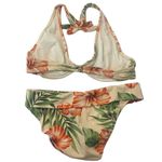 Venus tropical orange floral Bikini C-cup top women sz 8 bottom Photo 1