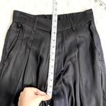 NEW Laude The Label Black Hepburn Satin Wide Leg Pleated Minimalist Pants 2 Photo 6