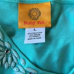 Ruby Rd  women’s Large mint top with jeweled neck accents Photo 4