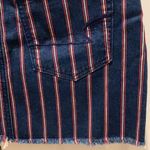 American Eagle NWT Skirt Sz 0 Red White and Blue Vertical Striped Denim Mini Photo 4