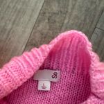 SO Hot pink cable knit mock neck sweater Photo 3
