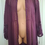 Torrid  Sz 0 Elegant Plum Lace-Trimmed Kimono NWOT Photo 10