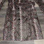 AQUA  Snake Print Faux-Leather Trench Coat Photo 3