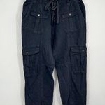 ZARA Womens L Baggy Black Cargo Pants Grunge Boho Festival Hippie Lagenlook Photo 0