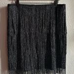 🖤Maner Boutique Black Silver Holographic Fringe Mini Skirt Size XXL Photo 0