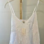 A New Day  White Textured Babydoll Dress Smocked Top Mini Size M Photo 1
