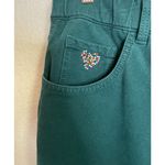 Quacker Factory  Womens 1X Short Green Embellished Denim Jeans‎ Pockets Stretch Photo 2