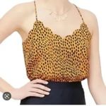 J.CREW Leopard scalloped cami top SIZE 2 Gold Photo 2