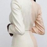 Significant Other Glider Blazer Linen Dress Cut Out Mini Peach Cream Womens Sz 4 Orange Photo 1
