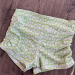 Aurelle High Rise Bright Green Floral Shorts Photo 1