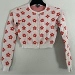 Wild Fable π¦ Cream Orange Floral Flower Print Cropped Cardigan Spring Medium Photo 4