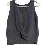 FATE. Blue Front Twist Knot Knit Tank Top Photo 0