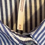 Free People  Lakehouse Shirt Striped Size Medium Tunic Style Button Front Coastal Photo 4