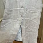Cloth & Stone Sz L SPLIT BACK SLEEVELESS BUTTON DOWN LINEN SHIRT TUNIC KHAKI Photo 3