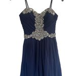 City Triangle Juniors Size 1 Blue Embellished Mini Prom Dress Night Out Photo 1