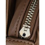 MMS Design Studio Women's Leather Zip Top Adjustable‎ Strap Shoulder Bag Brown Photo 7