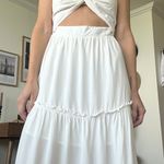 Cider NWOT!  White Twisted Cut Out Ruffle Maxi Dress Photo 1