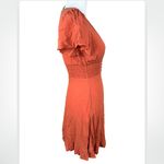 Forever 21 NWT  Deep V Neck Smocked Rust Orange Sundress Dress Small Photo 5