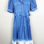 Derek Lam NEW  10 Crosby Buffy Utility Midi Shirt Dress Womens 4 Blue Dip Dye Photo 2