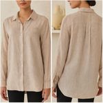 J. McLaughlin  Britt Linen Button Shirt in Cedar Tan Photo 1