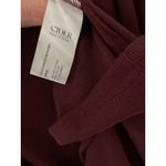 Cider Solid Square Neck Long Sleeve Ribbed Midi Dress in Wine Size XL Photo 8