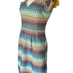 Anthropologie  Tabitha Teahouse Knit turquoise/gold mini Dress blue size small Photo 8