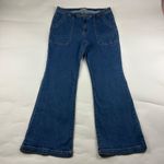 Knox Rose Blue Stretch Denim High Rise Utility Flared Jeans 17 Photo 0