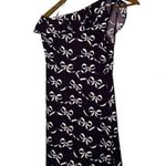 Banana Republic  Purple White Bow One Shoulder Ponte Dress Photo 4