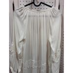Joie  White Lace Trimmed Tassel V Neck Long Sleeve Bohemian Mini Dress Size S Photo 8