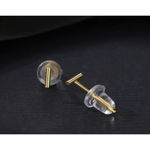 Boutique NEW Women's 14k Gold Plated‎ Dainty Gold Staple Bar Stud Earrings, 3.9mm Photo 5