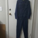 Love Highlight Blue Zip Denim 4 PocketJumpsuit L Utility Streetwear Casual Skate Size L Photo 1