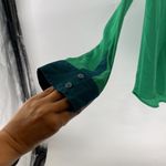 Free People  Two Tone Green Tunic Shirt longline oversized hidden button down Photo 5