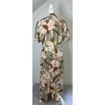 Leslie Fay Women’s Linen Floral Button Down Set Hawaiian Tropical Skirt & Top Photo 2