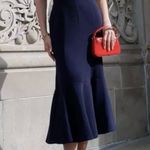 Black Halo NWOT CINQ A SEPT crepe Rose flower jennie midi dress in navy sz 10 Photo 7